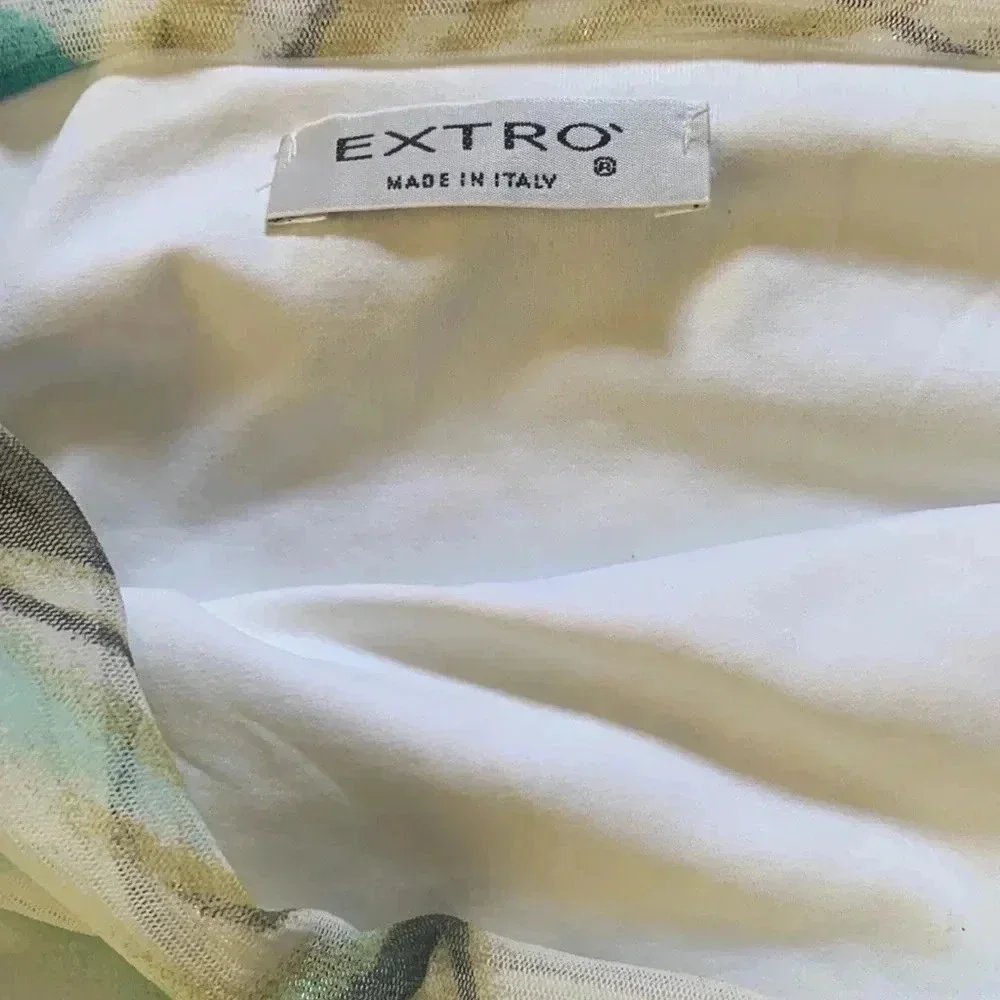 Extro Floral Print Mesh Ruched Bandeau Top Size Small - Picture 5 of 8